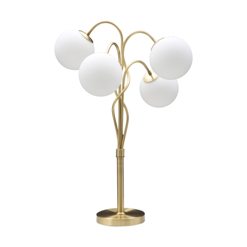 Lampa stołowa z metalową podstawą i matowymi szklanymi kulami Glamy 4T Promocja