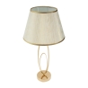 Elegancka lampa stołowa z złotą podstawą i beżowym abażurem Flush M Oferta