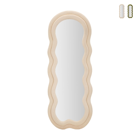 Lustro ścienne lub stojące z falistym wzorem, welur 60x160cm Miki Promocja