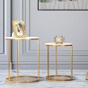 Zestaw 2 stolików okrągłych do salonu glamour złoty metal i marmur Simply Sprzedaż