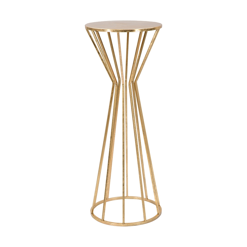 Stolik dekoracyjny wysoki okrągły do salonu z metalu złoty glamour 38 cm Stick Promocja Stolik dekoracyjny wysoki okrągły do salonu z metalu złoty glamour 38 cm Stick Promocja