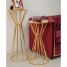 Stolik dekoracyjny wysoki okrągły do salonu z metalu złoty glamour 38 cm Stick Wybór