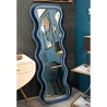 Lustro ścienne lub stojące z falistym wzornictwem w welurze 60x160 cm Emily Oferta
