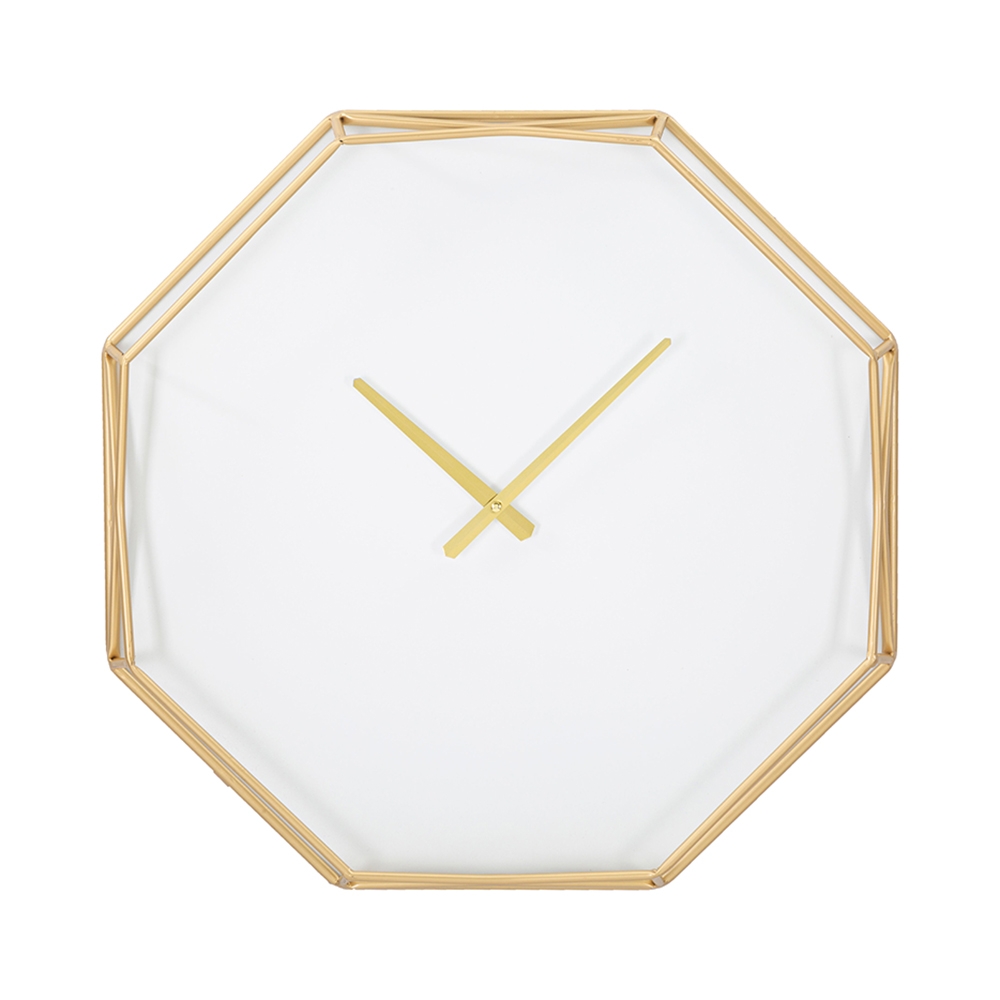 Zegar ścienny w kształcie ośmiokąta, złoty metal Octagonal Promocja Zegar ścienny w kształcie ośmiokąta, złoty metal Octagonal Promocja