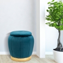 Okrągły puf ze schowkiem z weluru z metalową podstawą 43 cm Paris Sprzedaż