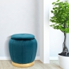 Okrągły puf ze schowkiem z weluru z metalową podstawą 43 cm Paris Sprzedaż