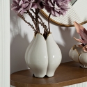 Biała ceramiczna waza na kwiaty z złotym profilem Bud Sprzedaż