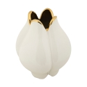 Biała ceramiczna waza na kwiaty z złotym profilem Bud Oferta