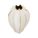Biały ceramiczny wazon do kwiatów z złotymi detalami Potter Oferta