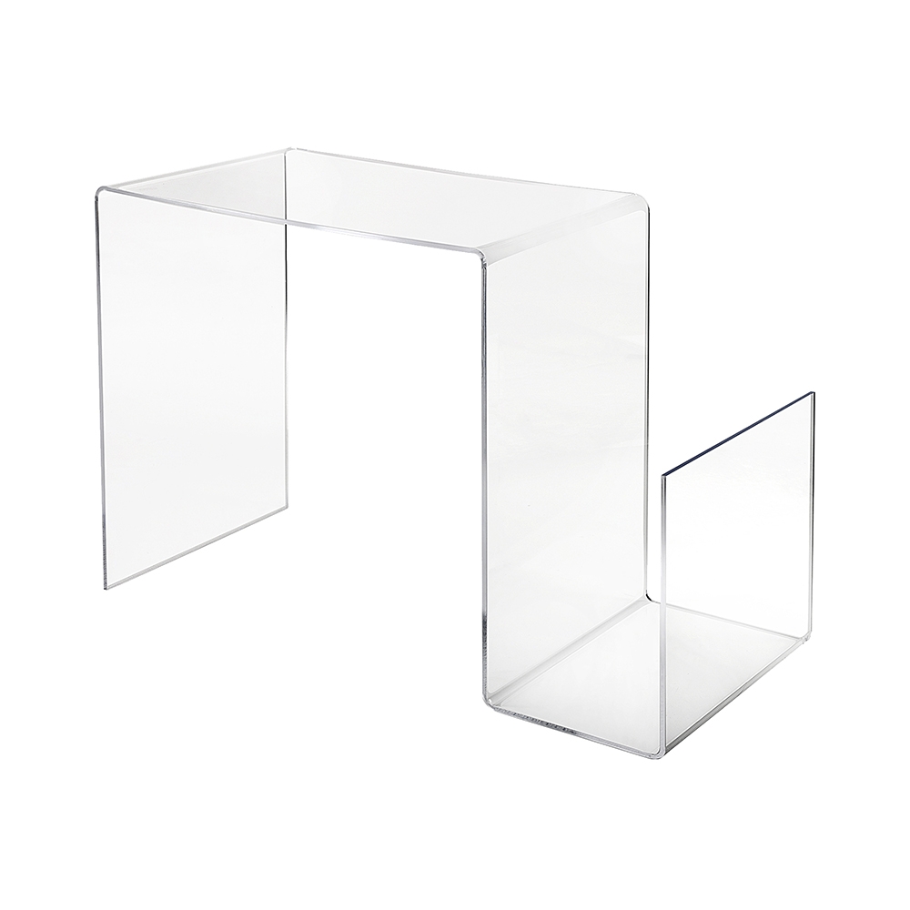 Stolik designerski z przeźroczystego pleksi z miejscem na czasopisma S-Table Promocja