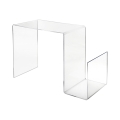 Stolik designerski z przeźroczystego pleksi z miejscem na czasopisma S-Table Promocja