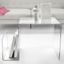 Stolik designerski z przeźroczystego pleksi z miejscem na czasopisma S-Table Sprzedaż