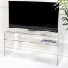 Nowoczesna szafka RTV w przezroczystym pleksi 33x100x50cm Visio Sprzedaż