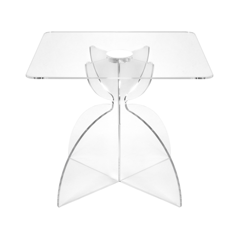 Kwadratowy stolik kawowy 50x50 cm z przezroczystego pleksi Tessara Promocja