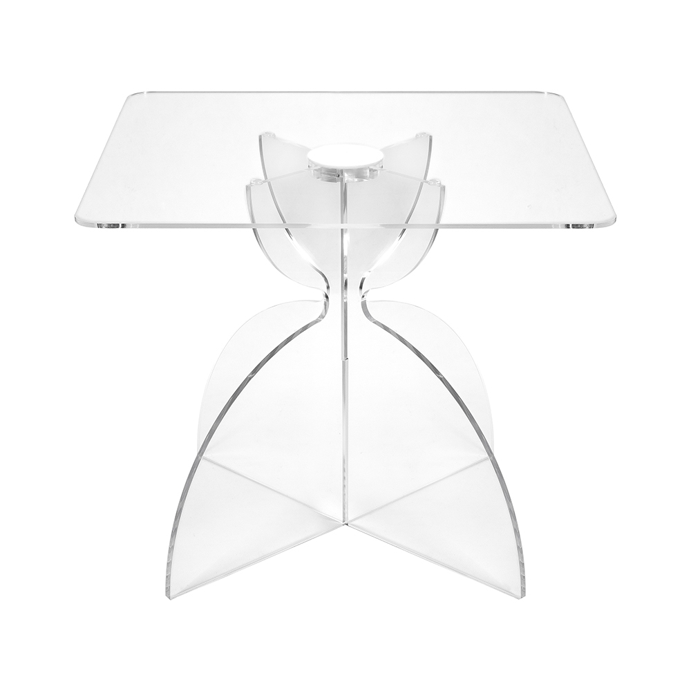 Kwadratowy stolik kawowy 50x50 cm z przezroczystego pleksi Tessara Promocja Kwadratowy stolik kawowy 50x50 cm z przezroczystego pleksi Tessara Promocja