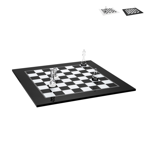 Przezroczysta szklana szachownica w designie do gry w warcaby Kasparov Promocja