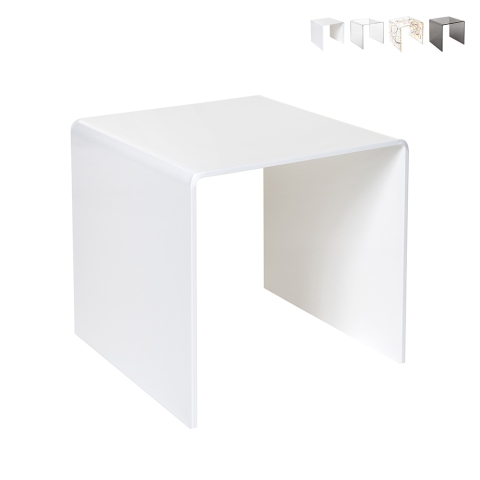 Nowoczesny stolik kawowy z przezroczystego plexi 40x40cm 80'S Small Promocja