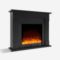 Kominek elektryczny z czarną designerską ramą o niskim zużyciu energii Ludvika N Oferta