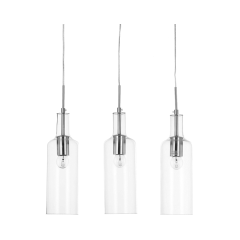 Nowoczesny żyrandol wiszący z 3 przezroczystymi lampami, wysokość 110 cm Tin Promocja