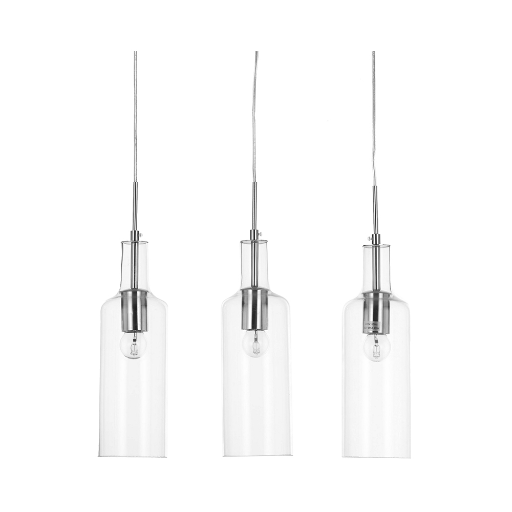 Nowoczesny żyrandol wiszący z 3 przezroczystymi lampami, wysokość 110 cm Tin Promocja Nowoczesny żyrandol wiszący z 3 przezroczystymi lampami, wysokość 110 cm Tin Promocja