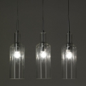 Nowoczesny żyrandol wiszący z 3 przezroczystymi lampami, wysokość 110 cm Tin Oferta