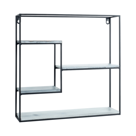 Półka ścienna kwadratowa metalowa 40x40 z 4 półkami Vanity 2 Promocja