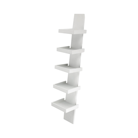 Nowoczesna półka ścienna z 5 półkami h155cm Erie White Promocja