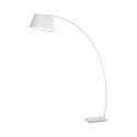 Lampa stojąca łukowa z białego metalu z marmurową podstawą h160 cm Moines Promocja