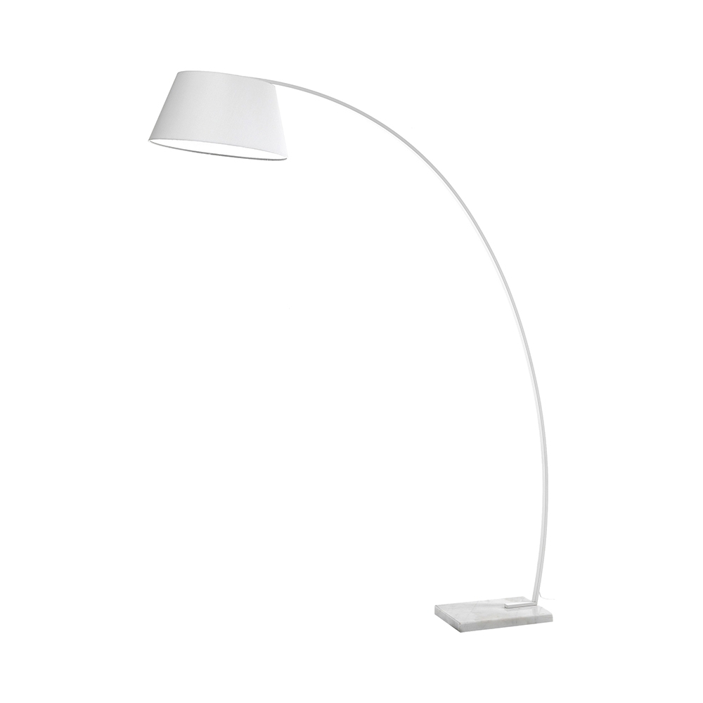 Lampa stojąca łukowa z białego metalu z marmurową podstawą h160 cm Moines Promocja Lampa stojąca łukowa z białego metalu z marmurową podstawą h160 cm Moines Promocja