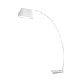 Lampa stojąca łukowa z białego metalu z marmurową podstawą h160 cm Moines Promocja