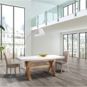 Lampa stojąca łukowa z białego metalu z marmurową podstawą h160 cm Moines Sprzedaż