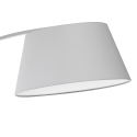 Lampa stojąca łukowa z białego metalu z marmurową podstawą h160 cm Moines Oferta