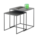 Zestaw 2 stolików kawowych kwadratowych, metalowych, antracytowy szary Omaha Oferta