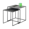 Zestaw 2 stolików kawowych kwadratowych, metalowych, antracytowy szary Omaha Oferta
