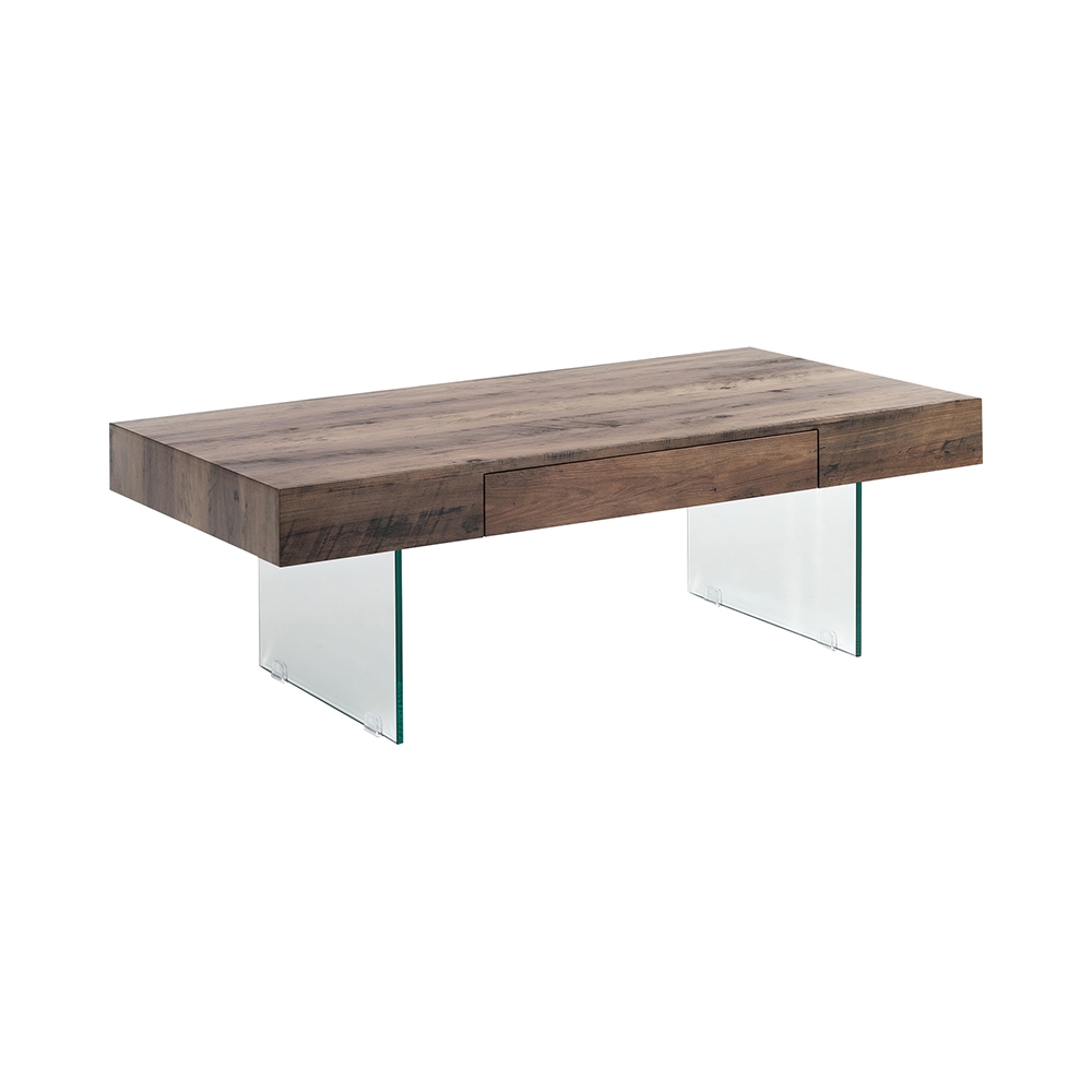 Stolik kawowy nowoczesny z drewna z szklanymi nogami 110x60cm Manhattan Promocja Stolik kawowy nowoczesny z drewna z szklanymi nogami 110x60cm Manhattan Promocja