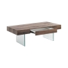 Stolik kawowy nowoczesny z drewna z szklanymi nogami 110x60cm Manhattan Oferta