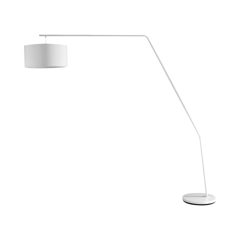 Biała lampa podłogowa łukowa z metalu, wys. 175 cm Norman Promocja