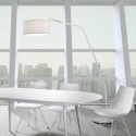 Biała lampa podłogowa łukowa z metalu, wys. 175 cm Norman Oferta