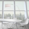 Biała lampa podłogowa łukowa z metalu, wys. 175 cm Norman Oferta