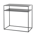 Nowoczesna konsola do przedpokoju 80x40 cm z 2 półkami z antracytowego metalu Omaha Promocja