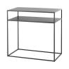 Nowoczesna konsola do przedpokoju 80x40 cm z 2 półkami z antracytowego metalu Omaha Promocja