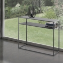 Nowoczesna konsola do przedpokoju 80x40 cm z 2 półkami z antracytowego metalu Omaha Sprzedaż