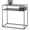 Nowoczesna konsola do przedpokoju 80x40 cm z 2 półkami z antracytowego metalu Omaha Oferta