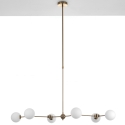 Lampa wisząca z 6 żarówkami, metal i szkło Cardy Rabaty