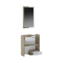 Konsola do przedpokoju z drewna ze lustrem, 2 szuflady i półki Most Wood Oferta