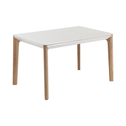 Nowoczesny stół rozkładany do jadalni 120-180x80 cm biały i drewniany Komodo Promocja