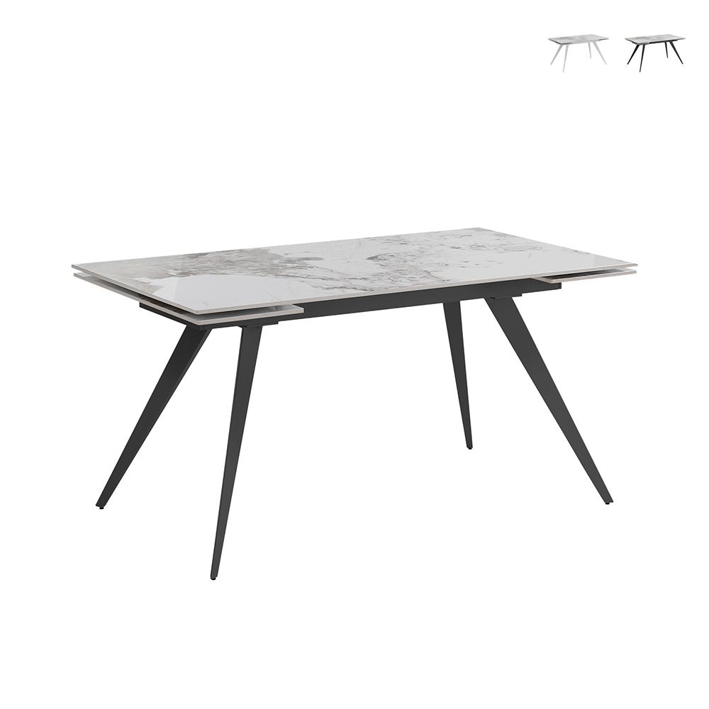 Stół rozkładany do jadalni z blatem ceramicznym 140-200x81 cm Onice Promocja Stół rozkładany do jadalni z blatem ceramicznym 140-200x81 cm Onice Promocja