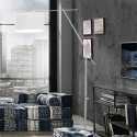 Biała lampa stojąca regulowana metalowa h210 cm Sayonara White Sprzedaż