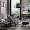 Minimalistyczna czarna lampa stojąca z betonową podstawą h210 cm Romina Black Sprzedaż