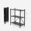 Półka składana na kółkach do kuchni 3-poziomy metalowa Kerry M Model